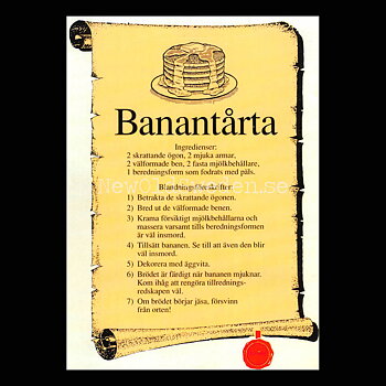 Banantårta - 1980-tal - Bror-Eric Bergqvist Texter - 3 av 18 Vykort A5