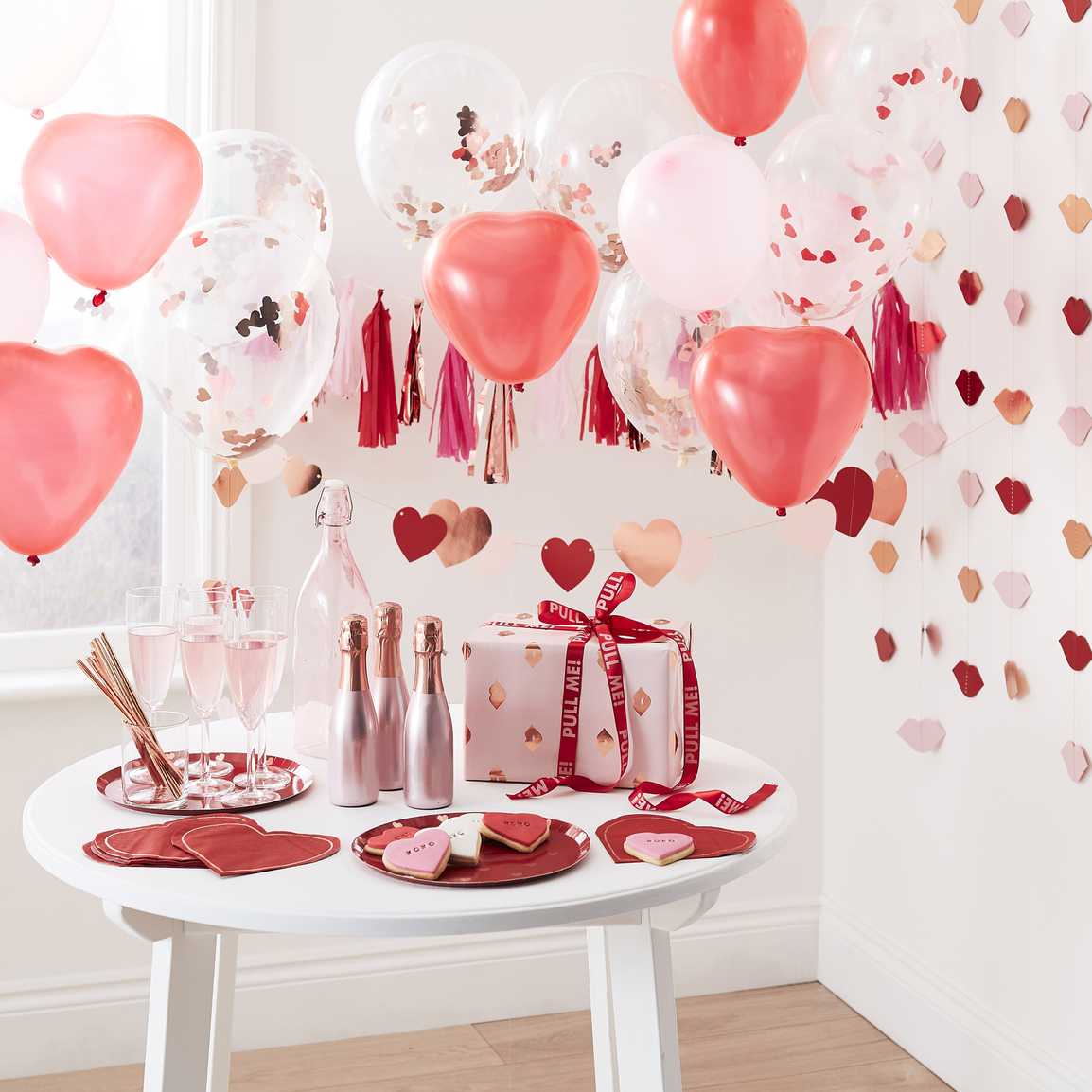 Konfettiballonger 5-pack Roséguld Hjärta  - 2