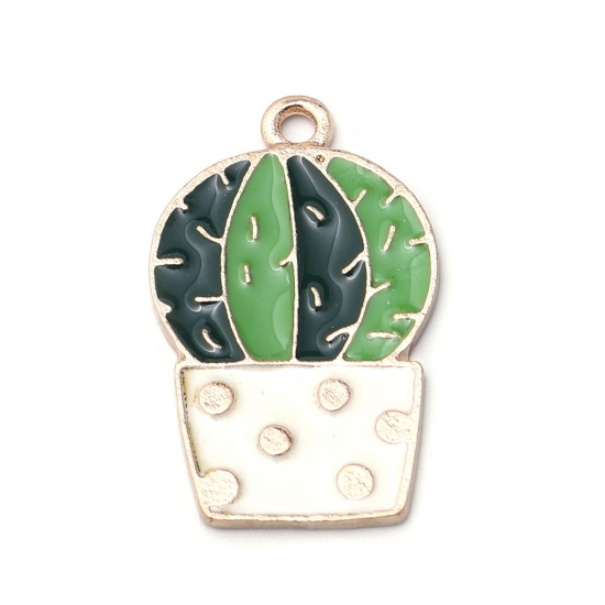 Berlock -  Enameld  Cactus Pot, 28mm