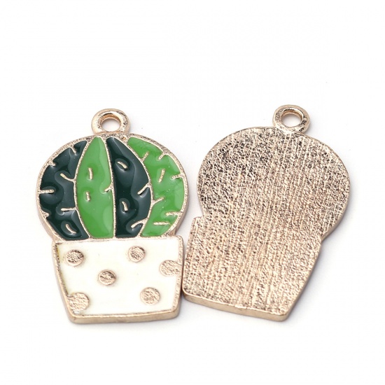 Berlock -  Enameld  Cactus Pot, 28mm - 2