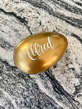 Påskägg med namn Plåt Guld 