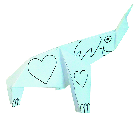 Coloring Origami, Elefanter - 4