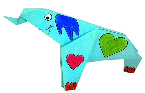Coloring Origami, Elefanter - 3