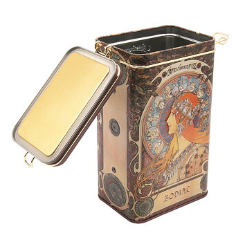 Stor metaldåse, Art Nouveau, Zodiak