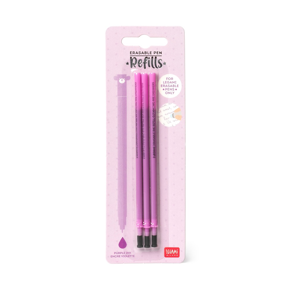 Refills för Erasable gel pens, 3 st., lila