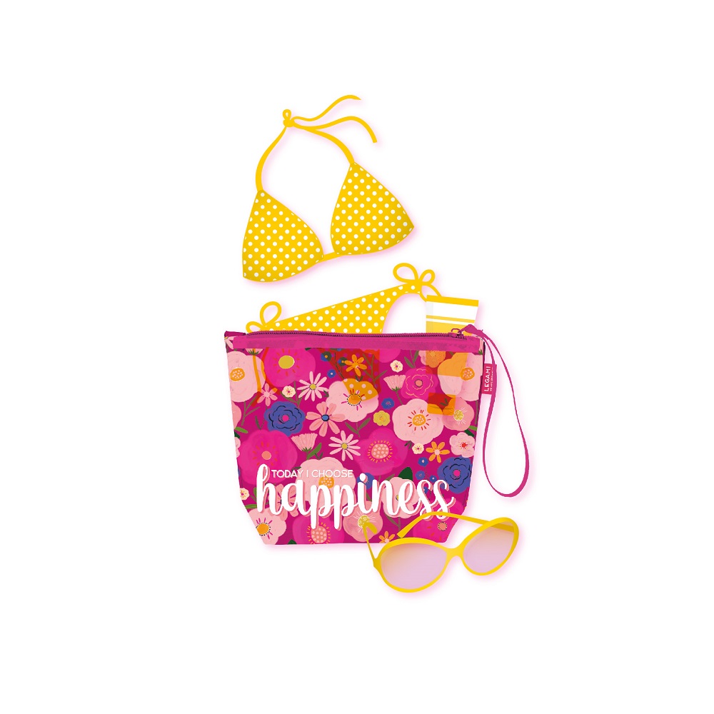 Beach pouch, Today I choose happiness, Flowers - 3