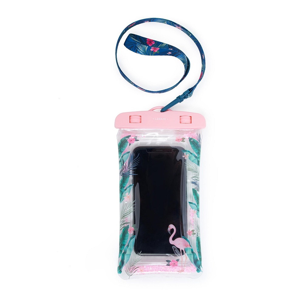 Vattentätt flytande fodral för mobiltelefon, Flamingo