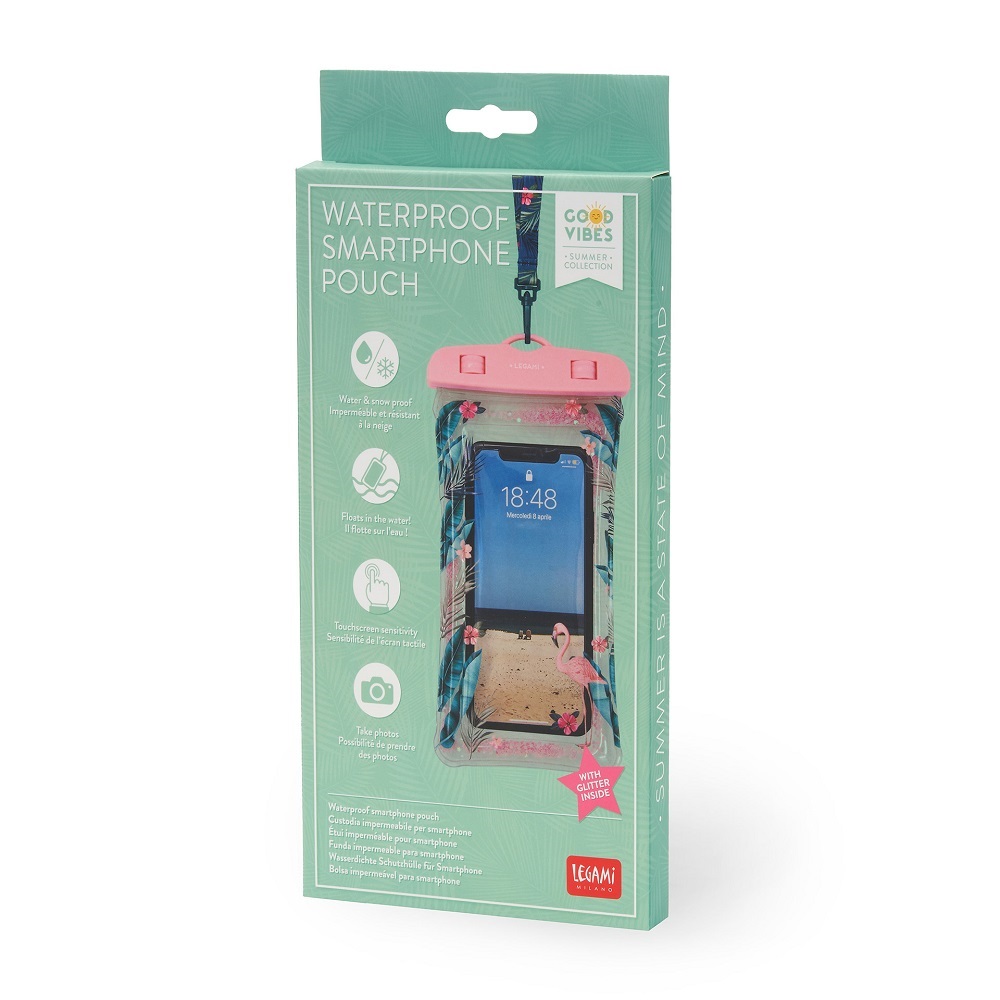 Vattentätt flytande fodral för mobiltelefon, Flamingo - 2