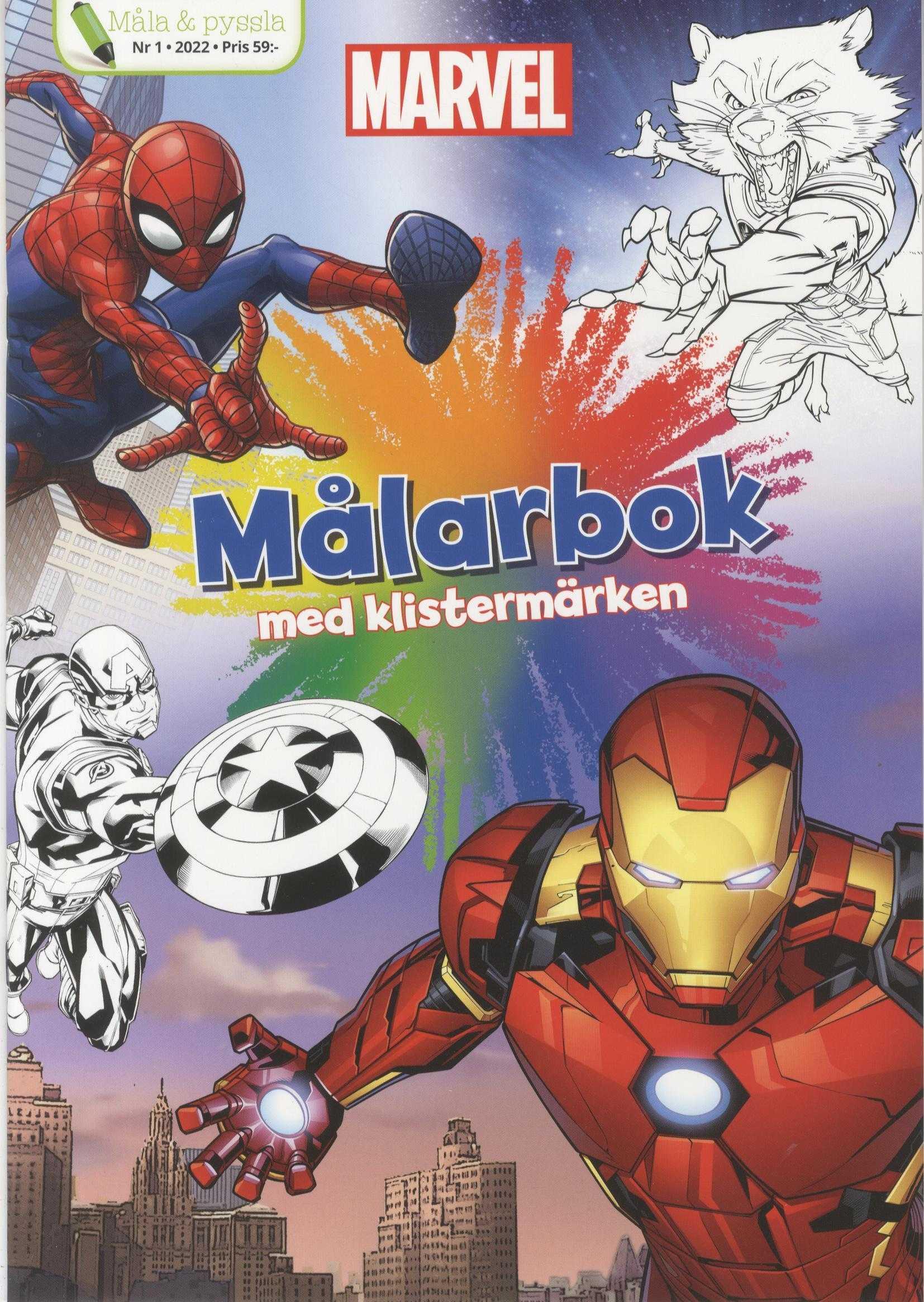 Måla & Pyssla nr 1 2022, Marvel målarbok med klistermärken