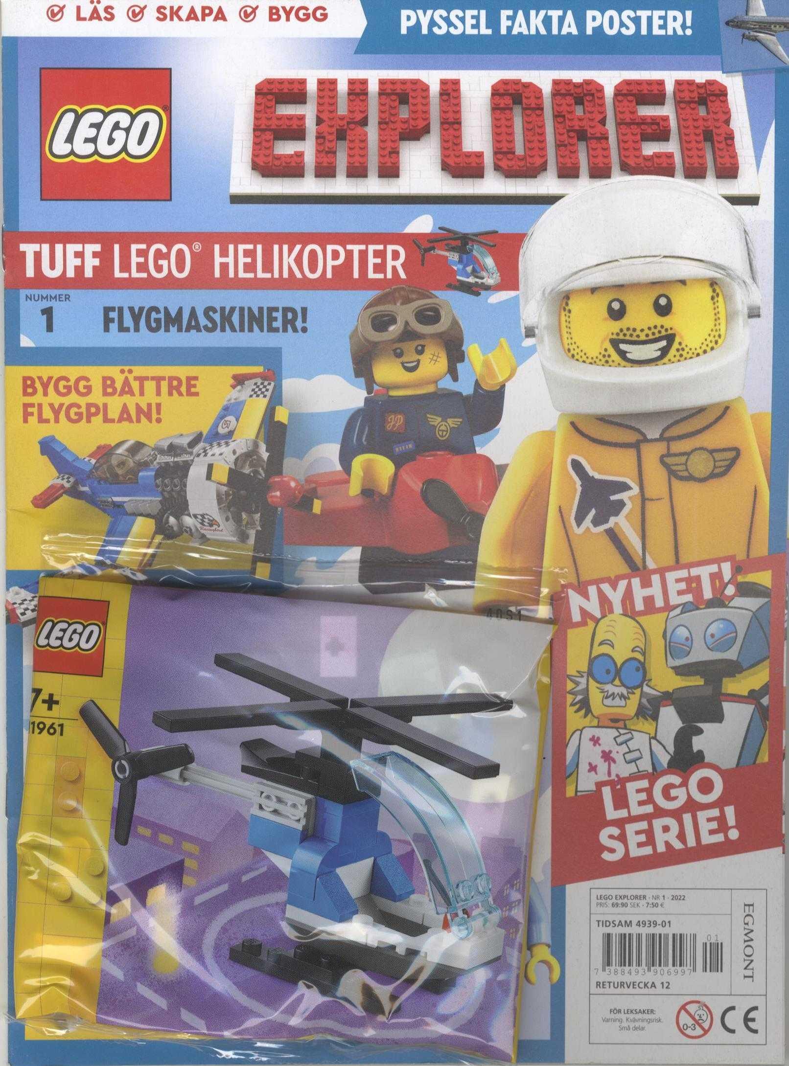 Lego Explorer nr 1 2022 Flygmaskiner! Tuff LEGO helikopter