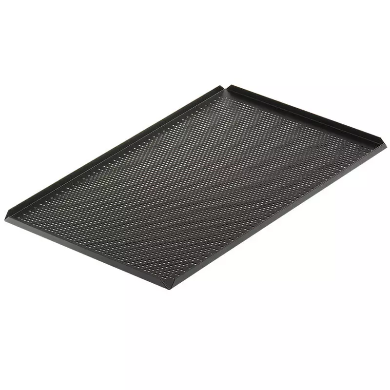 Uppläggningsfat perf,svart 300x200x10 mm
