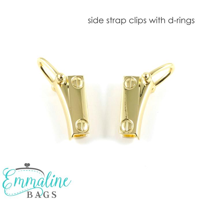 STRAP CLIP WITH D-RING (2 PACK) -  GOLD - Emmaline