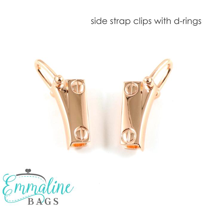 STRAP CLIP WITH D-RING (2 PACK) -  COPPER - Emmaline