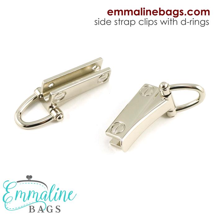 STRAP CLIP WITH D-RING (2 PACK) -  NICKEL - Emmaline
