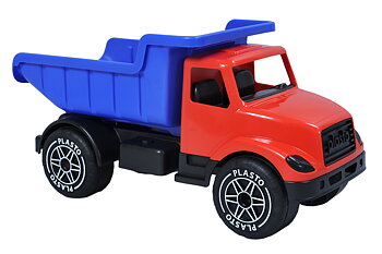 Röd Stor Lastbil Tippbart flak, 60 cm - Plasto