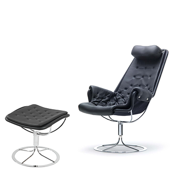 Jetson 69 +  Foot stool - Package deal (Classic soft Black) - DUX 