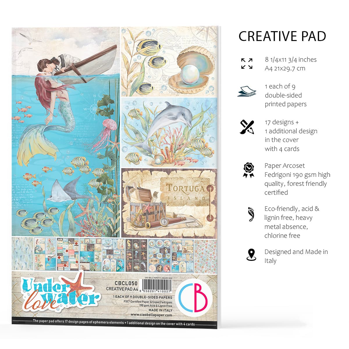 Ciao Bella - Underwater Love Creative Pad A4 9/Pkg - 5