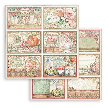 Stamperia - Dubbelsidigt ark - Casa Granada 6 cards- 12x12"