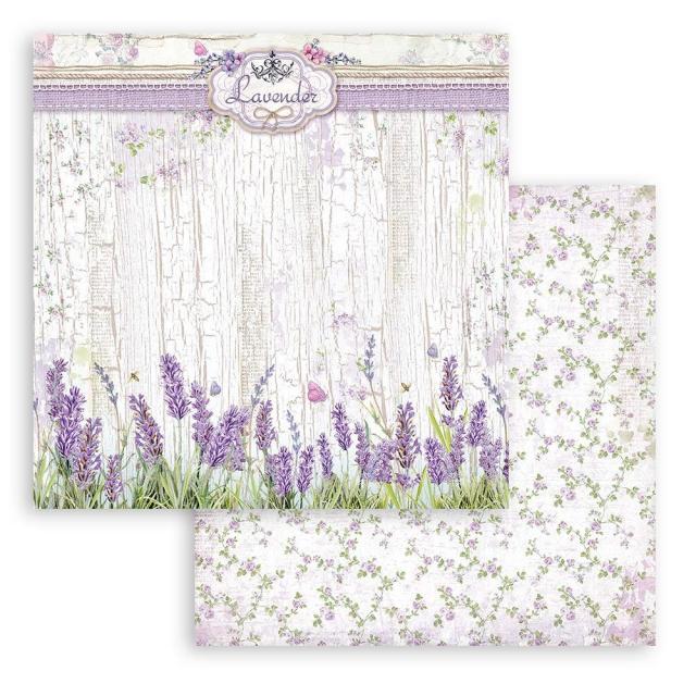 Stamperia - Dubbelsidigt ark - Provence Lavender - 12x12"