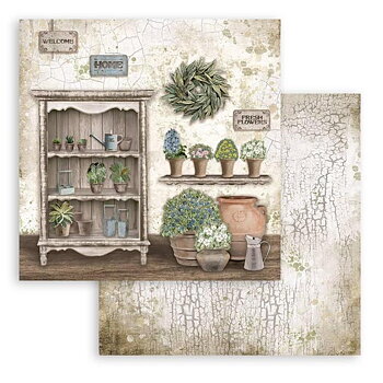 Stamperia - Dubbelsidigt ark - Romantic Garden House - 12x12"
