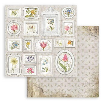 Stamperia - Dubbelsidigt ark - Romantic Garden House tags - 12x12"