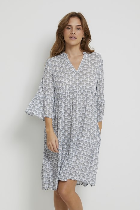 KAedita Amber Dress Chalk Blue Fan Print KAFFE - 5