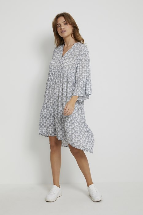 KAedita Amber Dress Chalk Blue Fan Print KAFFE - 4
