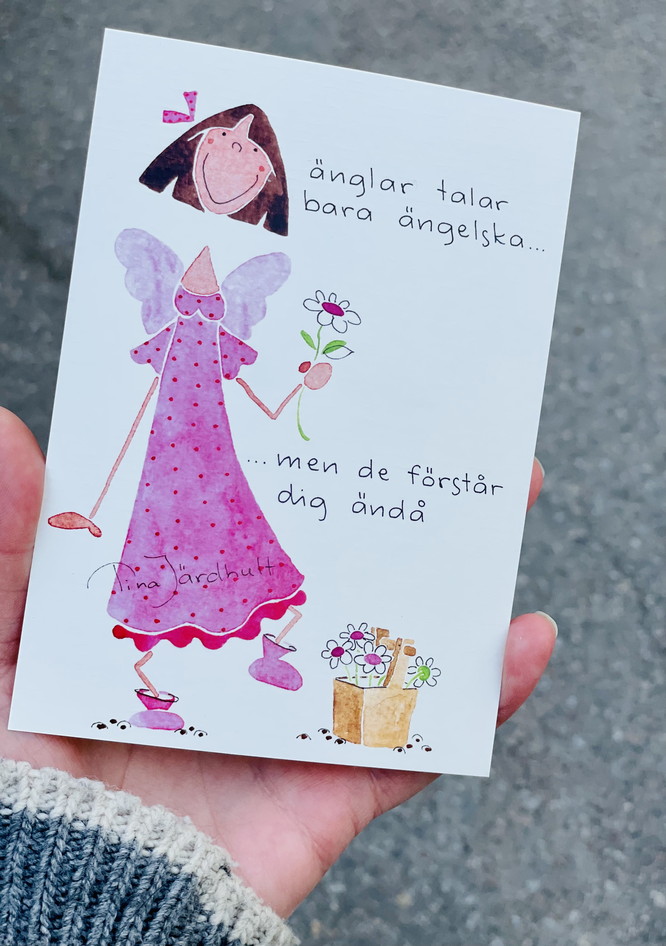 Tina Järdhult Vykort - Änglar talar bara ängelska..
