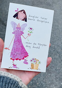 Tina Järdhult Vykort - Änglar talar bara ängelska..