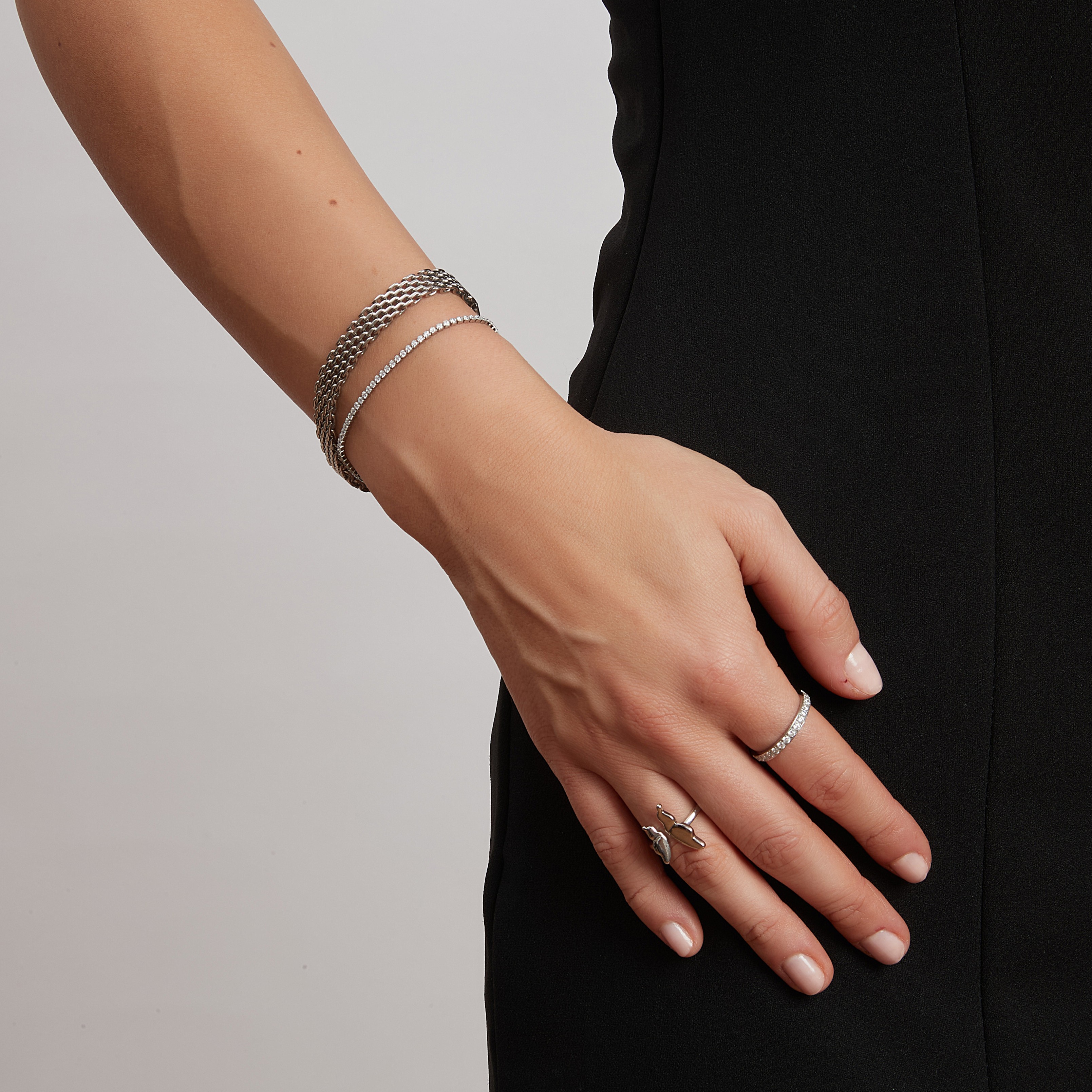 Cloé tennisbracelet, crystal steel - 3