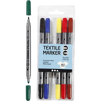 Textilpennor set om 6 st
