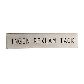 Ingen reklam skylt