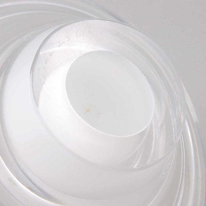 Vicke Lindstrand (1950s) Clear Bowl with White Knob 20 cm
