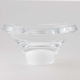 Vicke Lindstrand (1950s) Clear Bowl with White Knob 20 cm