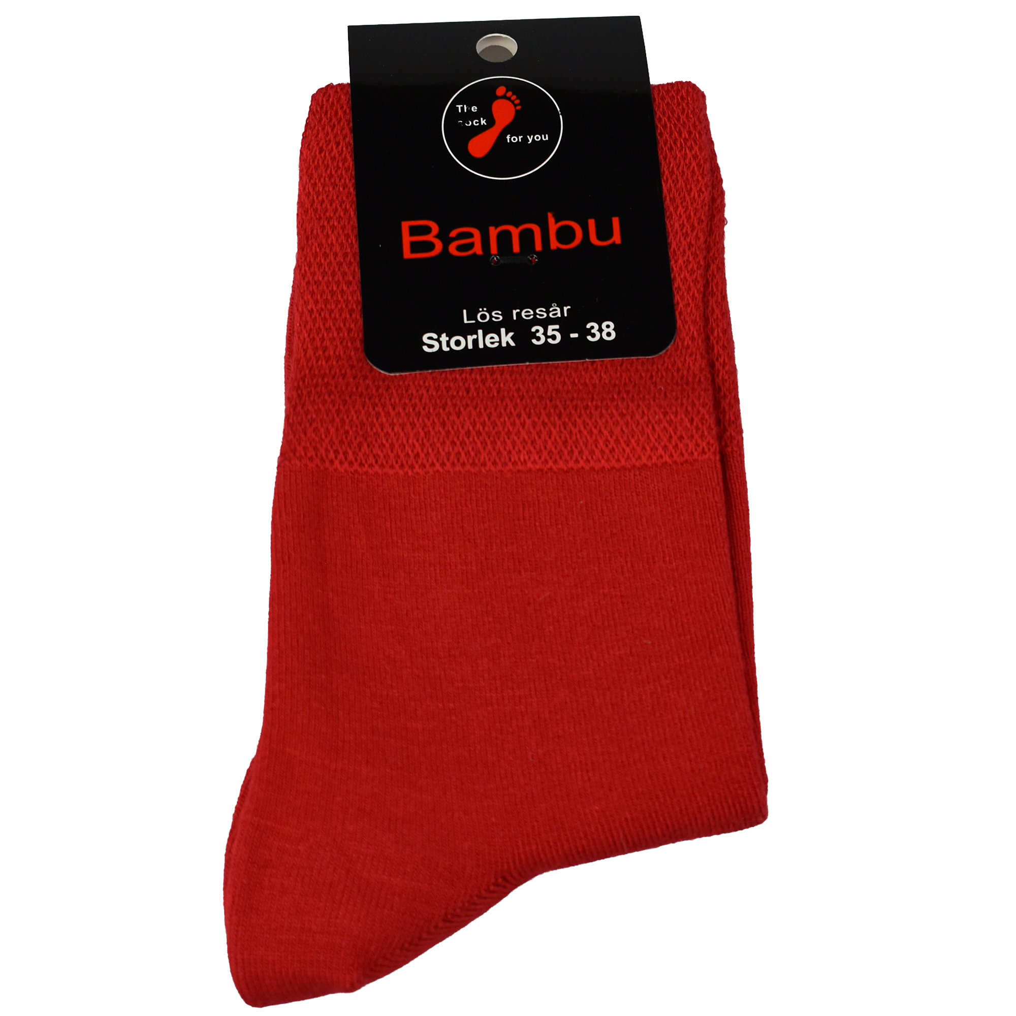 Bambu - Lös resår, vanlig skaftlängd, enfärgad röd