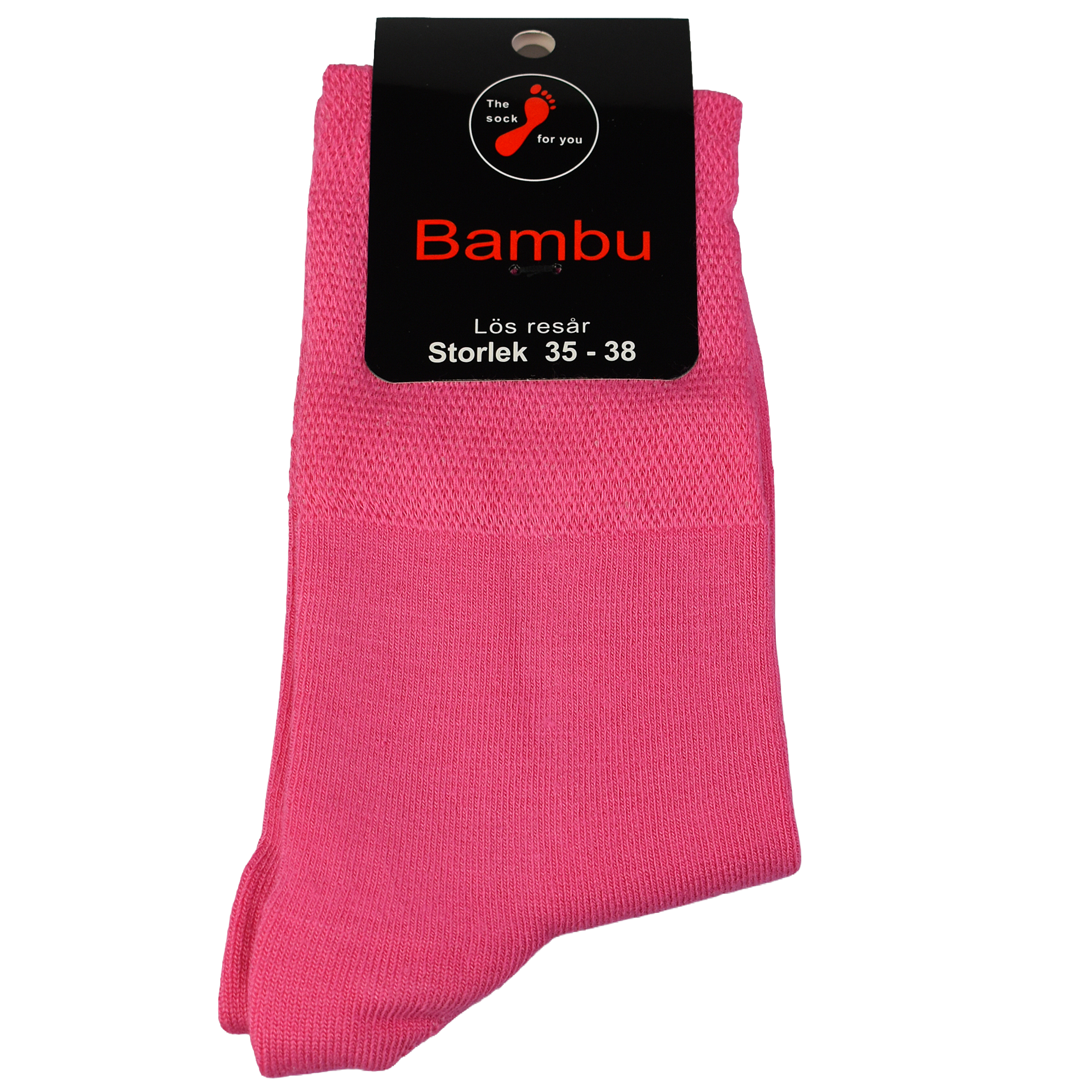 Bambu - Lös resår, vanlig skaftlängd, enfärgad rosa