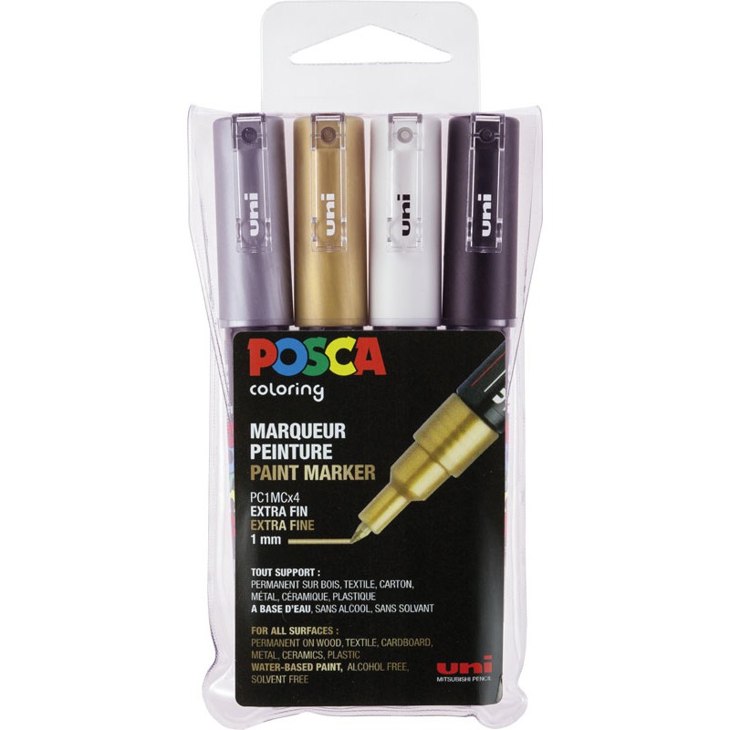 Acrylic marker Posca set Extra fine PC-1MC 1mm 4pcs Art of