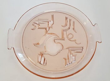 Elme Edvin Ollers rosa fat pressglas art déco