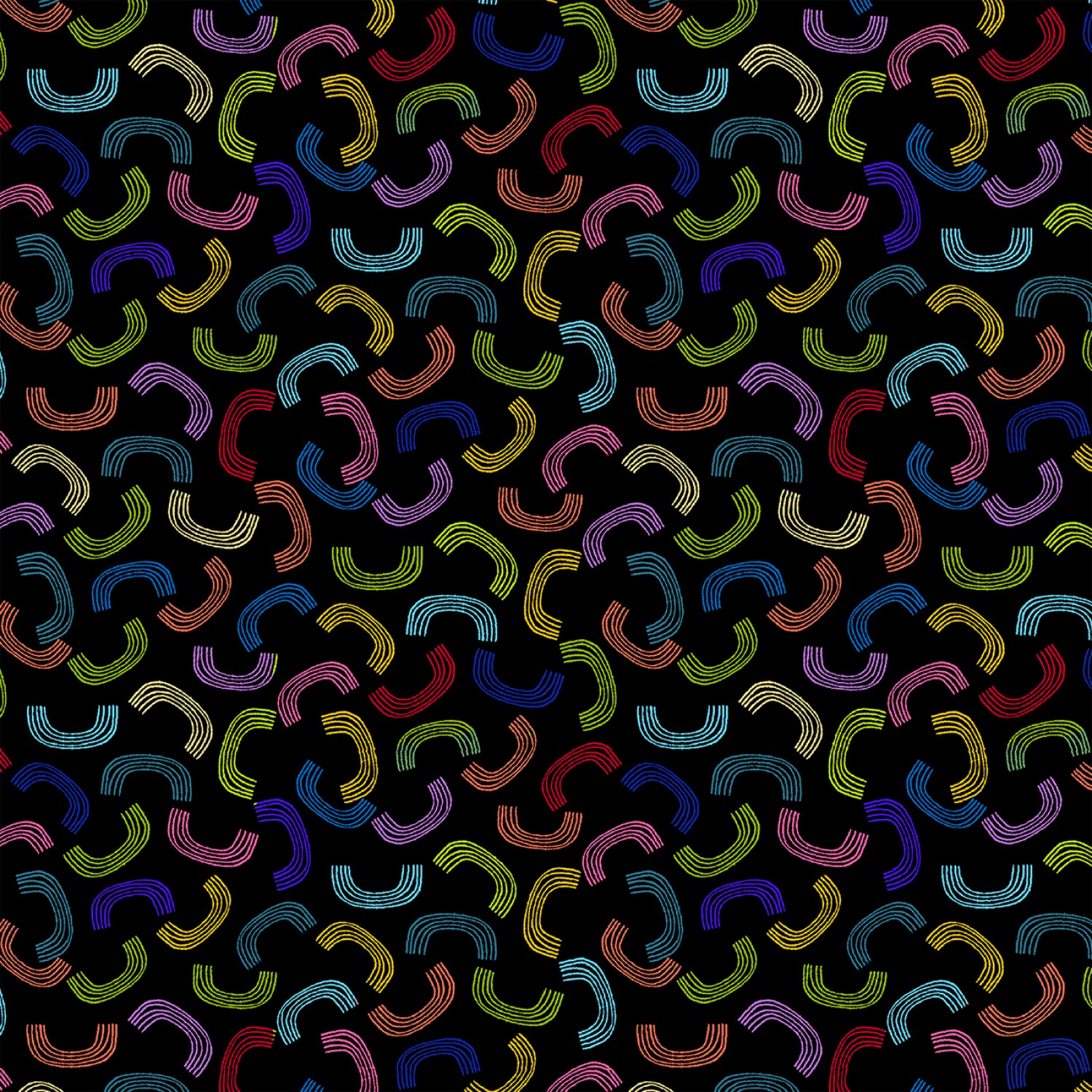 Multi/Black Rainbows (30 x 110 cm)
