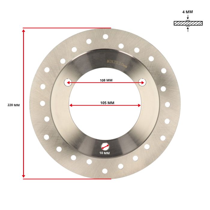 Jarrulevy edessä Honda x8r - 220x105mm