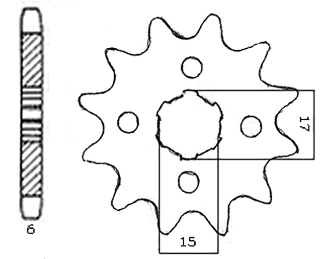 Kettenrad Fornt - Honda/Lifan - 7