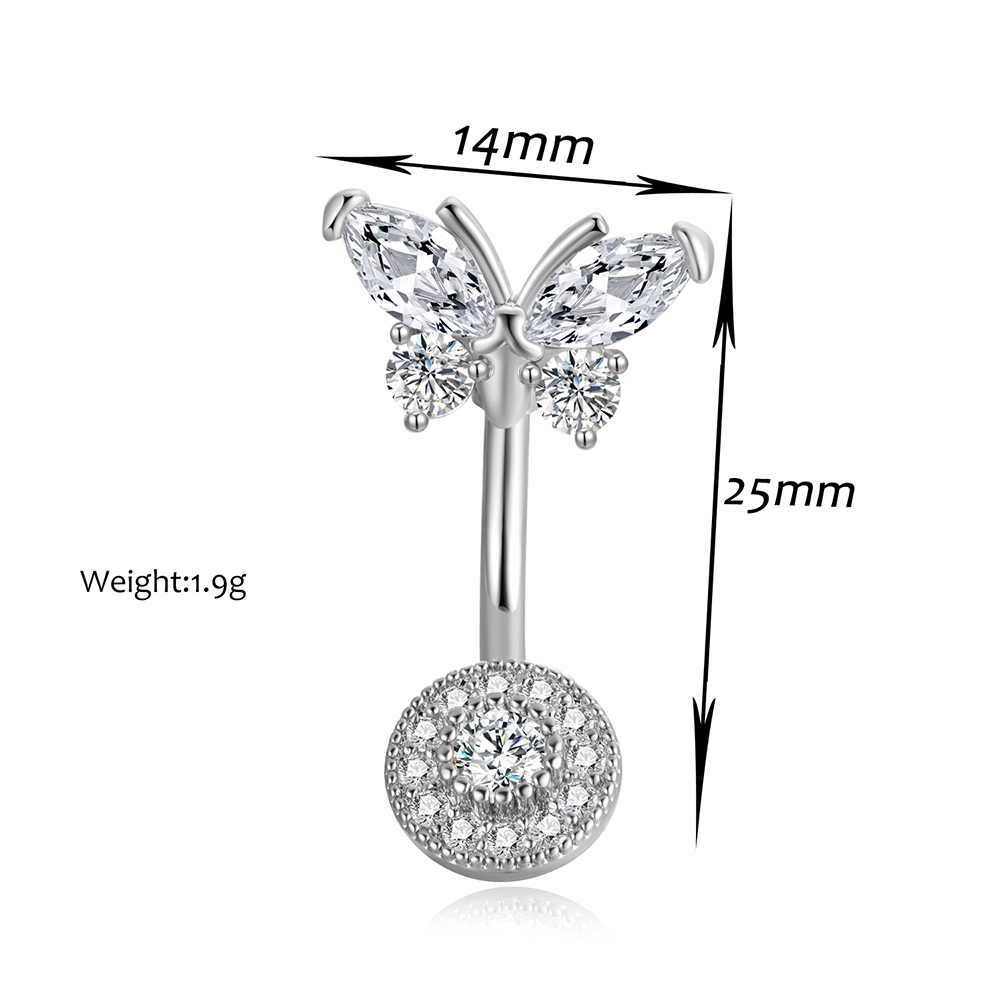 Guldpläterade Navelpiercing Zirkon - 2