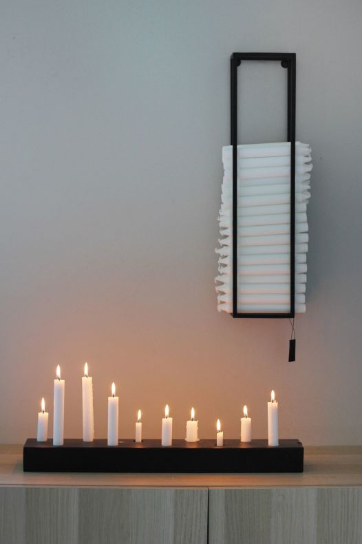 Candle tray - Candlestick - Candle holder - Black - 60 cm - 7