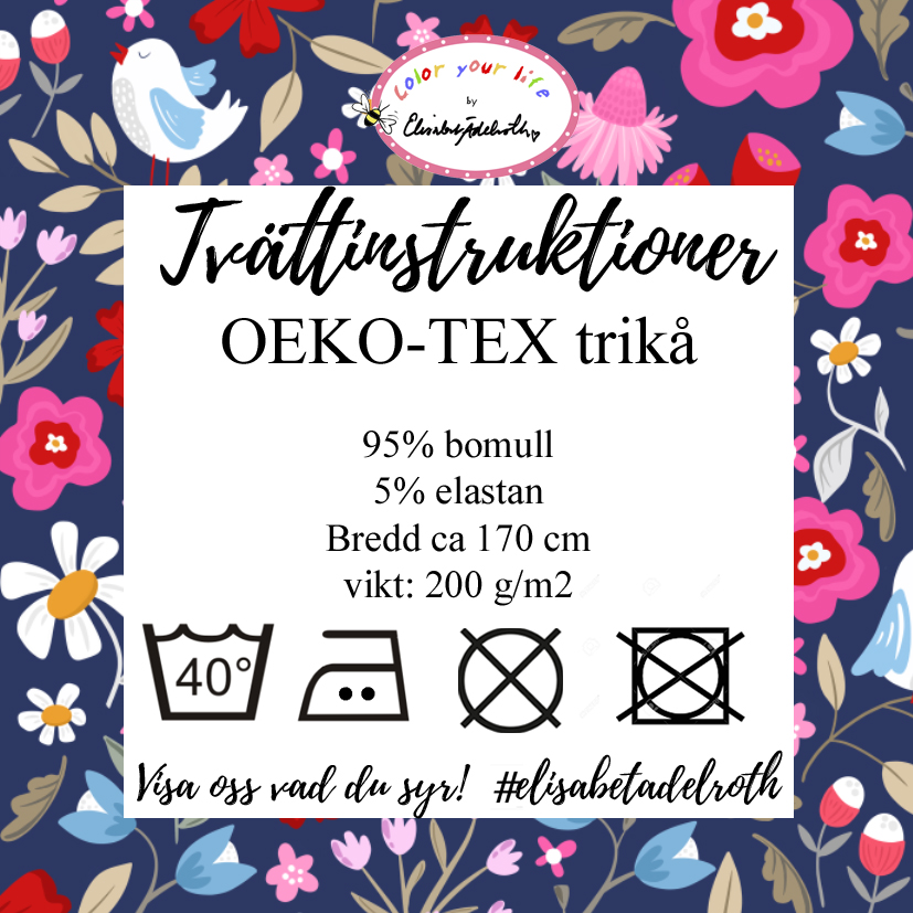 SLUTSÅLT Jerseytyg ekologisk bomull,  "Pippi Lotta", metervara  220 kr/m - 8