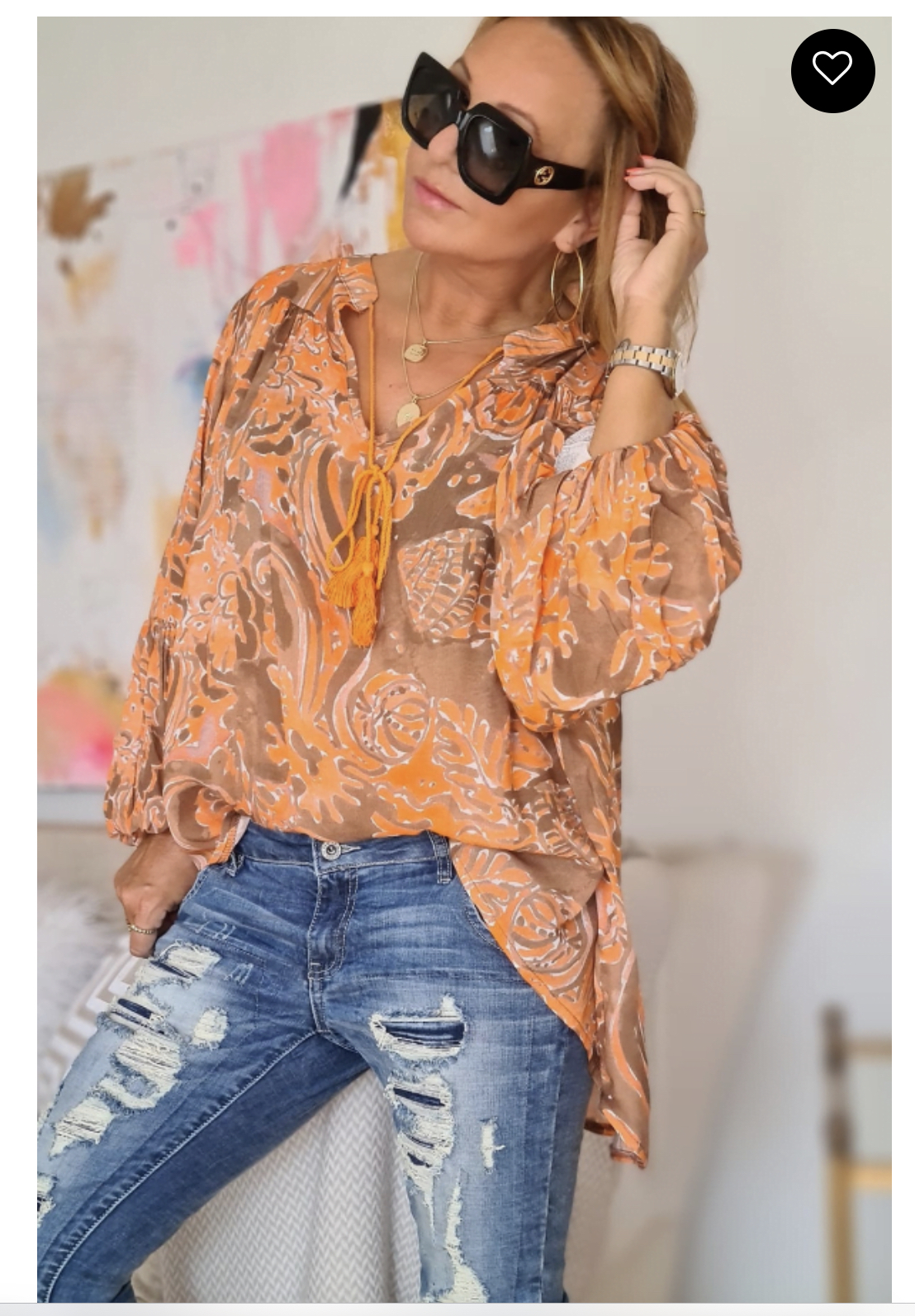 Sussie Blouse Orange Brown
