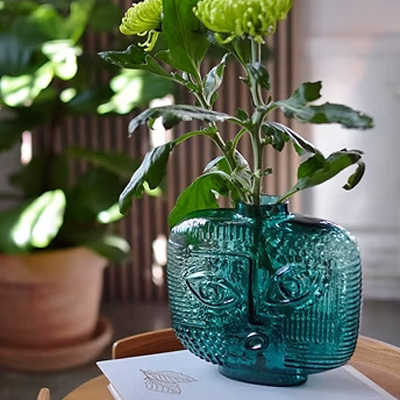 Vase Luna H 19,5 cm Bleu vert - 3
