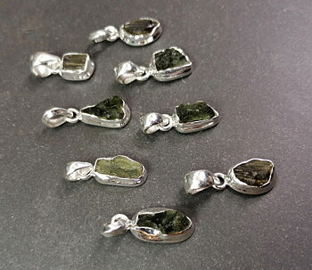 Moldavit Hänge  i Silver  - Collection MG33