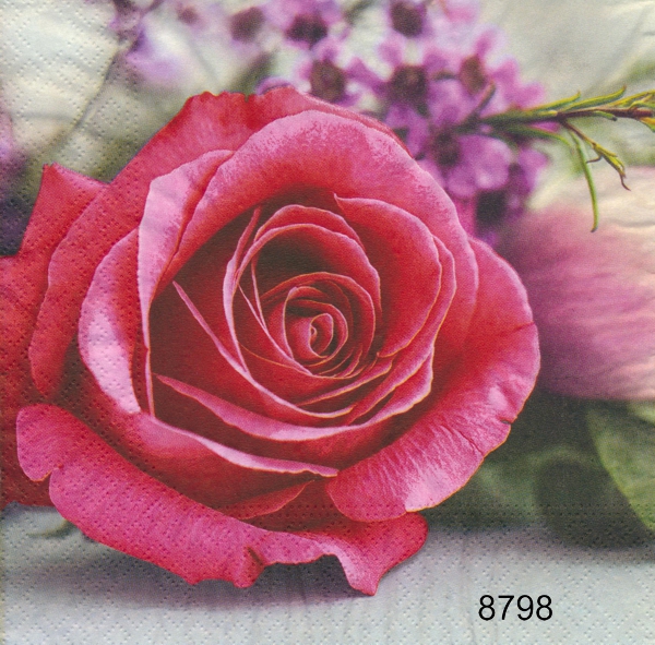 Stort motiv med rosa ros.