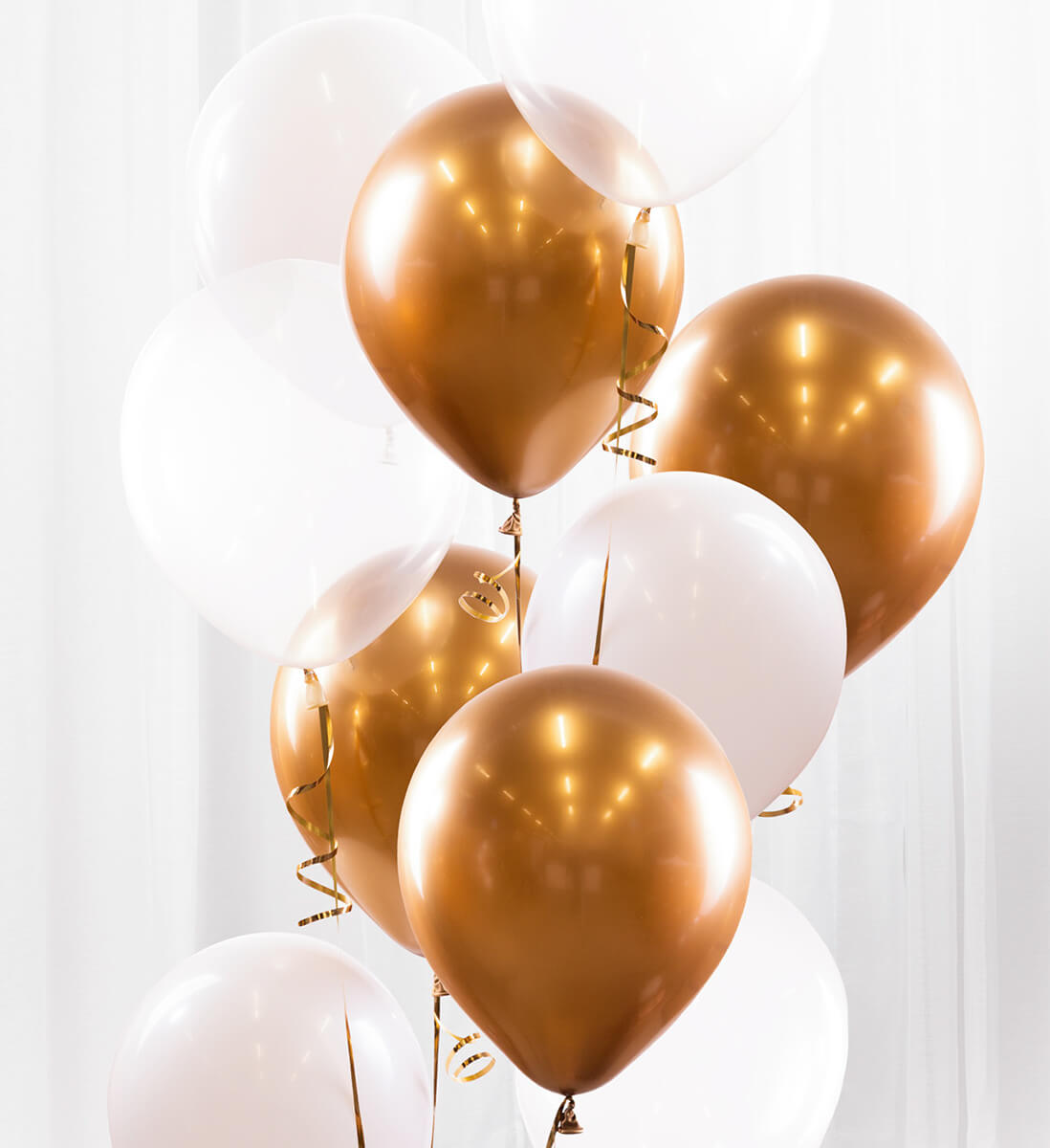 Ballongbukett paket Guld Chrome