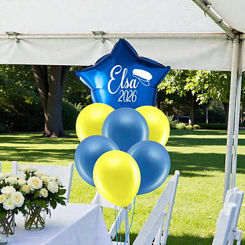 Ballongbukett med namn - Student 